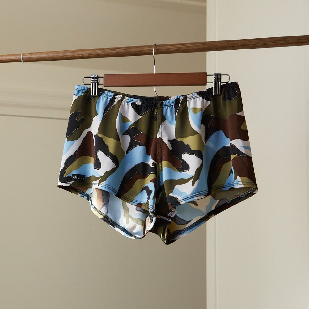 Camo Derby Skinz Athletic Shorts | Blue, Green, Brown